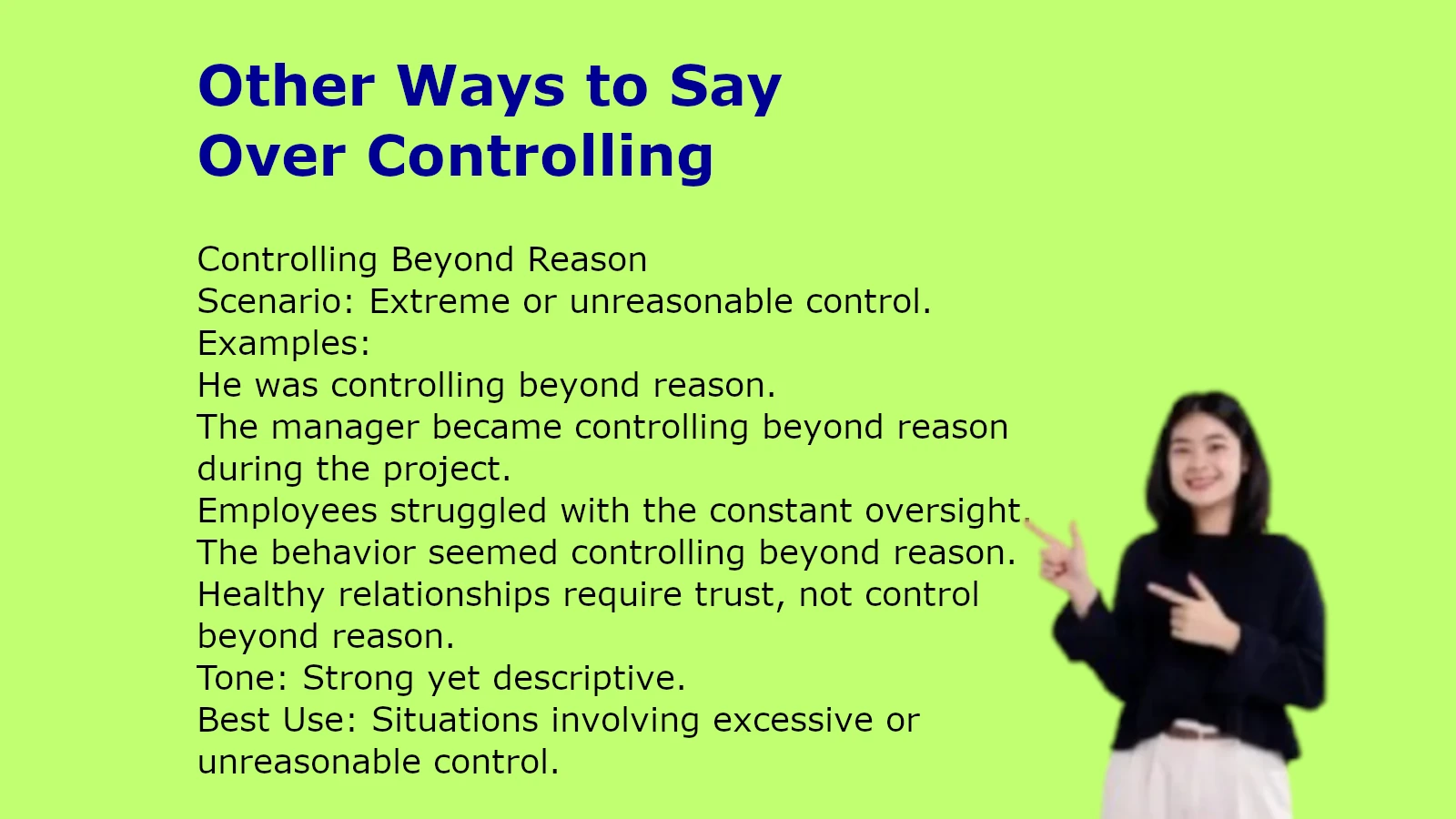 Other Ways to Say Over Controlling