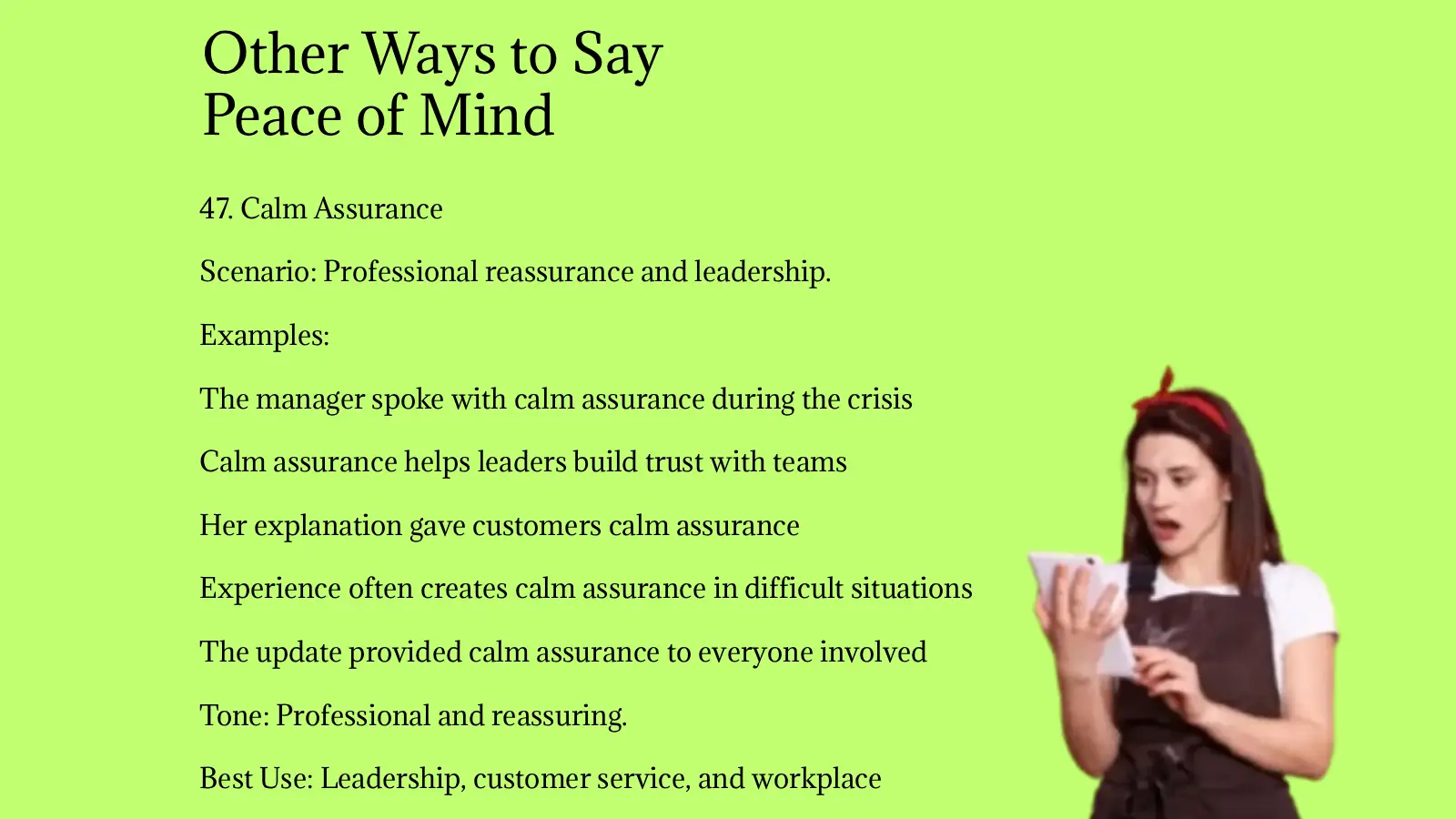 Other Ways to Say Peace of Mind