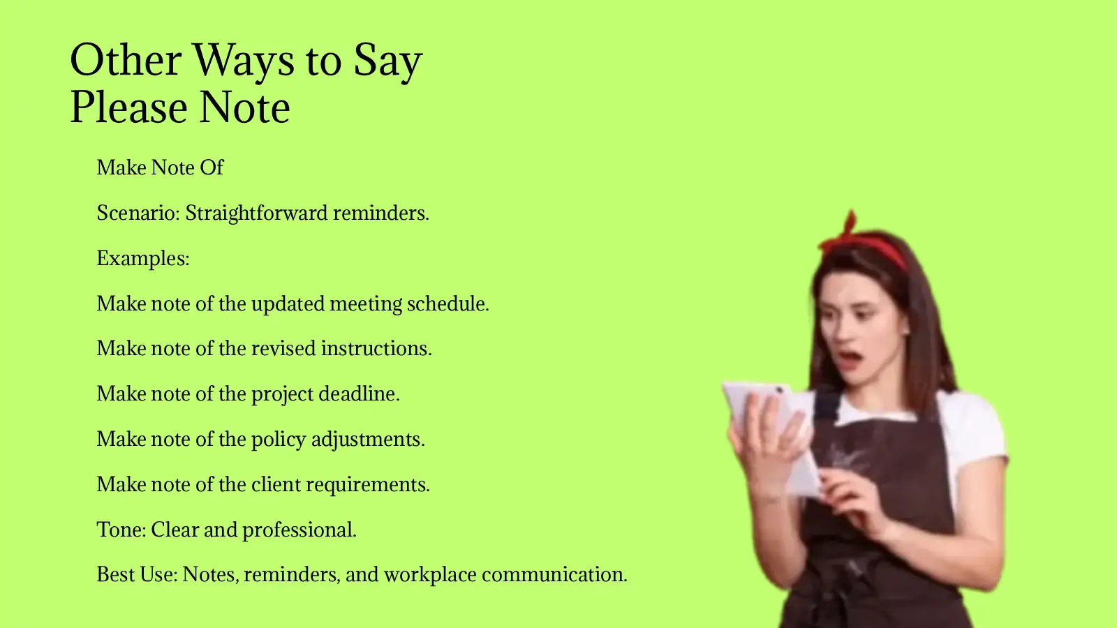 Other Ways to Say Please Note