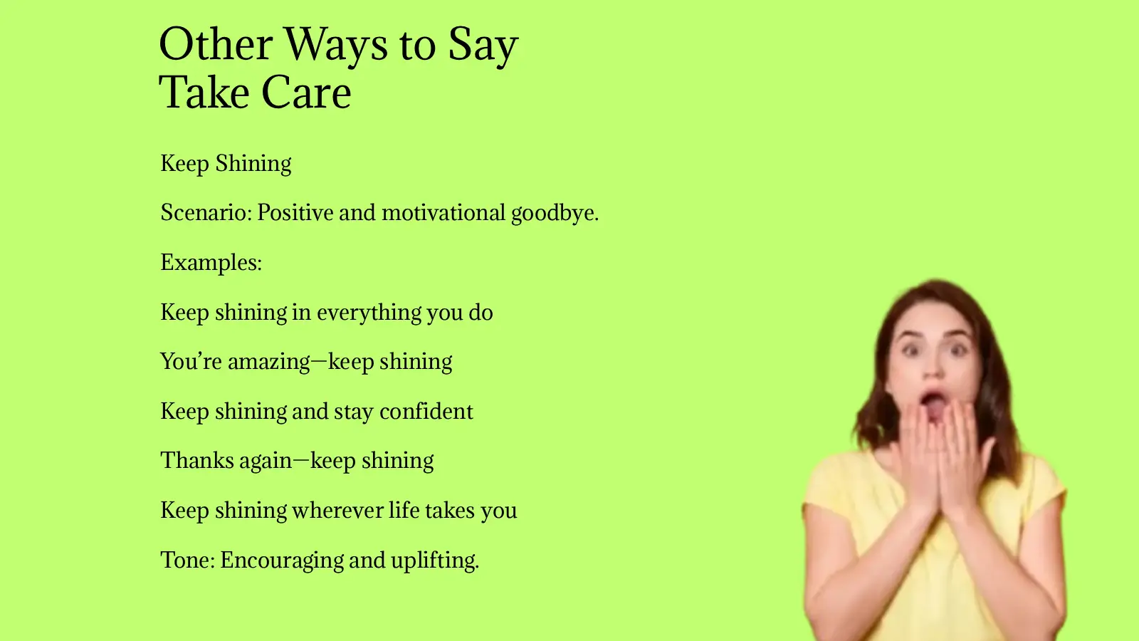Other Ways to Say Take Care