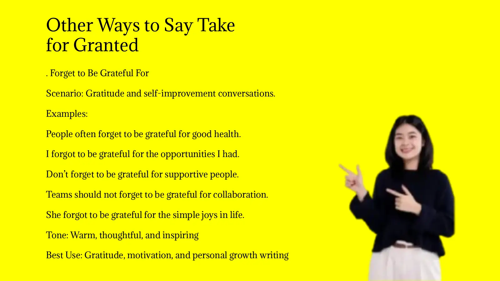 Other Ways to Say Take for Granted