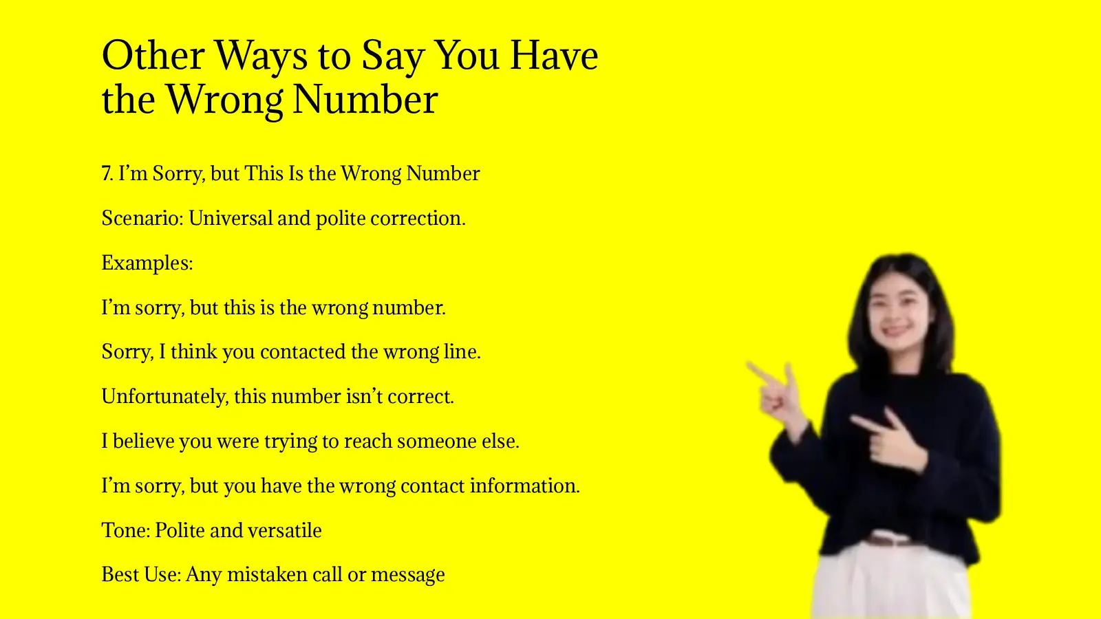 Other Ways to Say You Have the Wrong Number