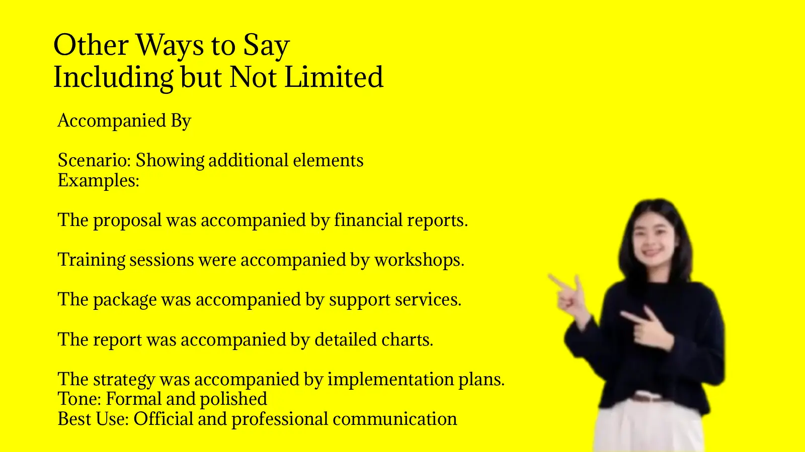 Other Ways to Say Including but Not Limited