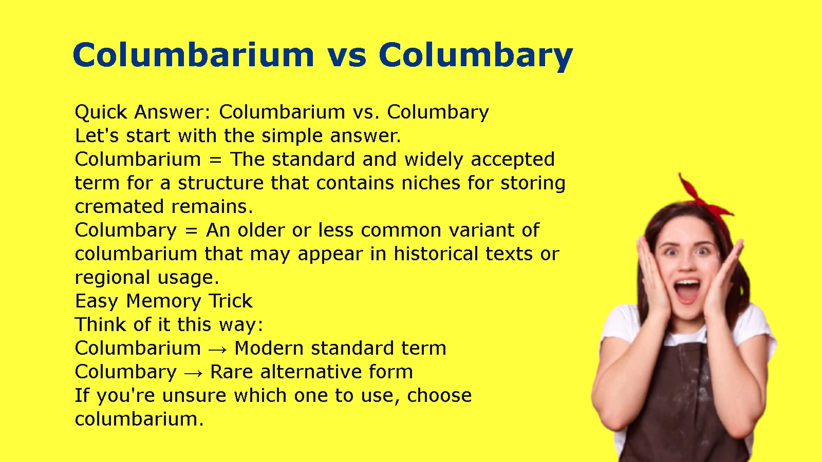 Columbarium vs Columbary