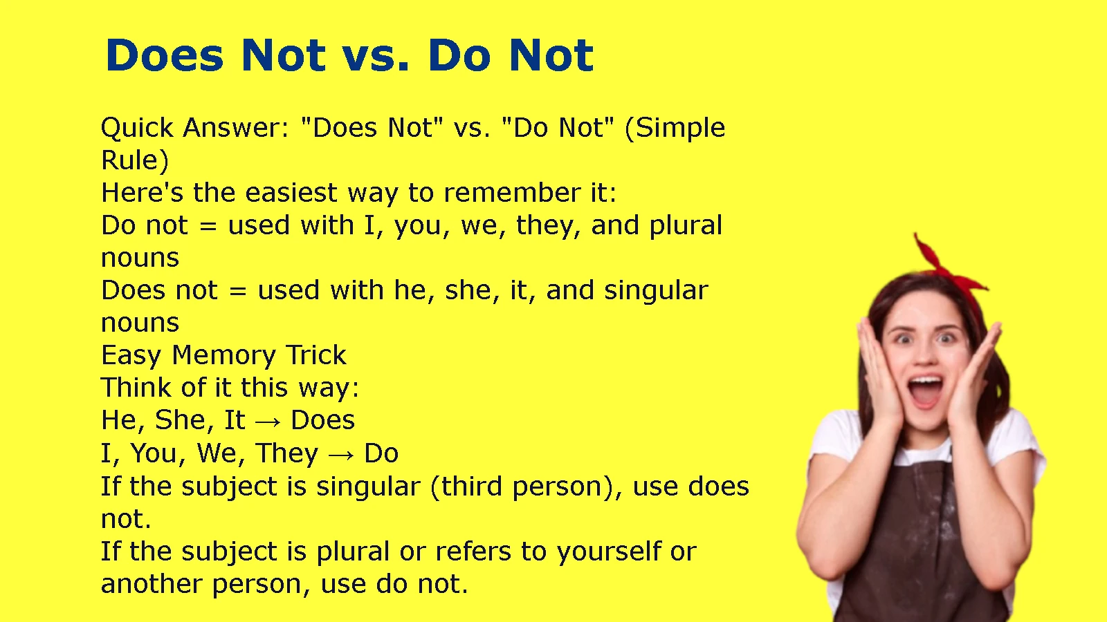 Does Not vs. Do Not
