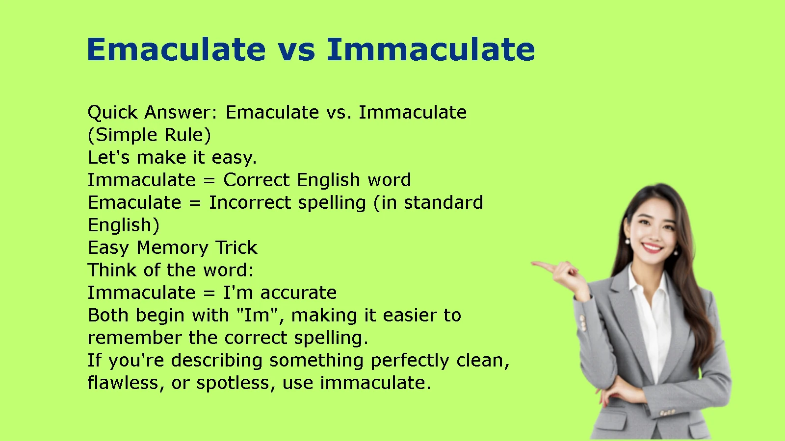 Emaculate vs Immaculate