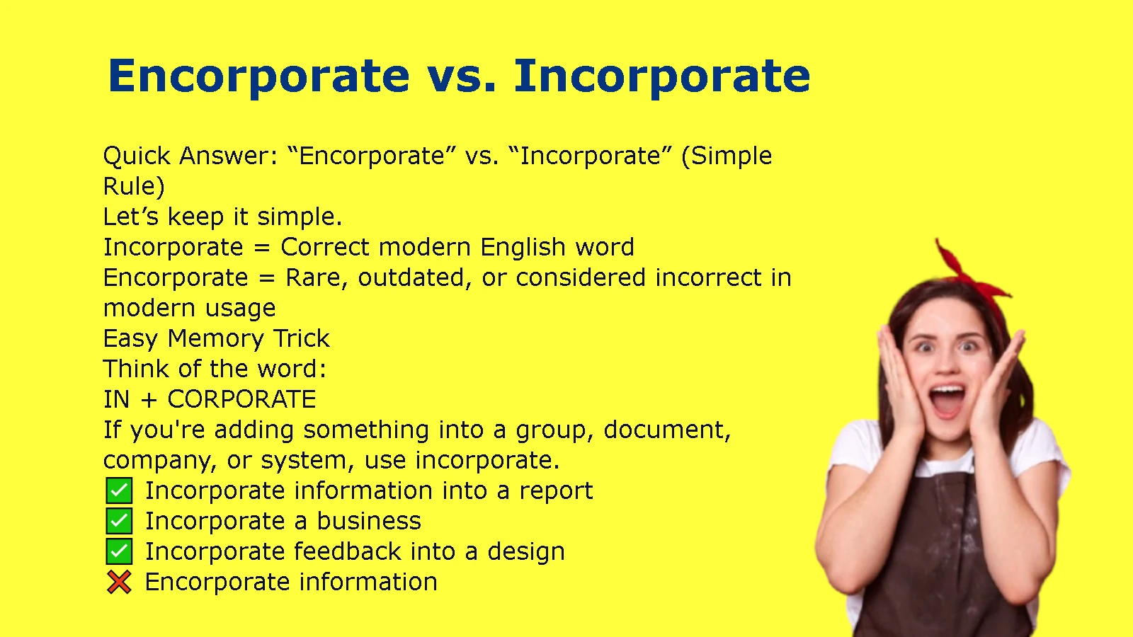 Encorporate vs Incorporate