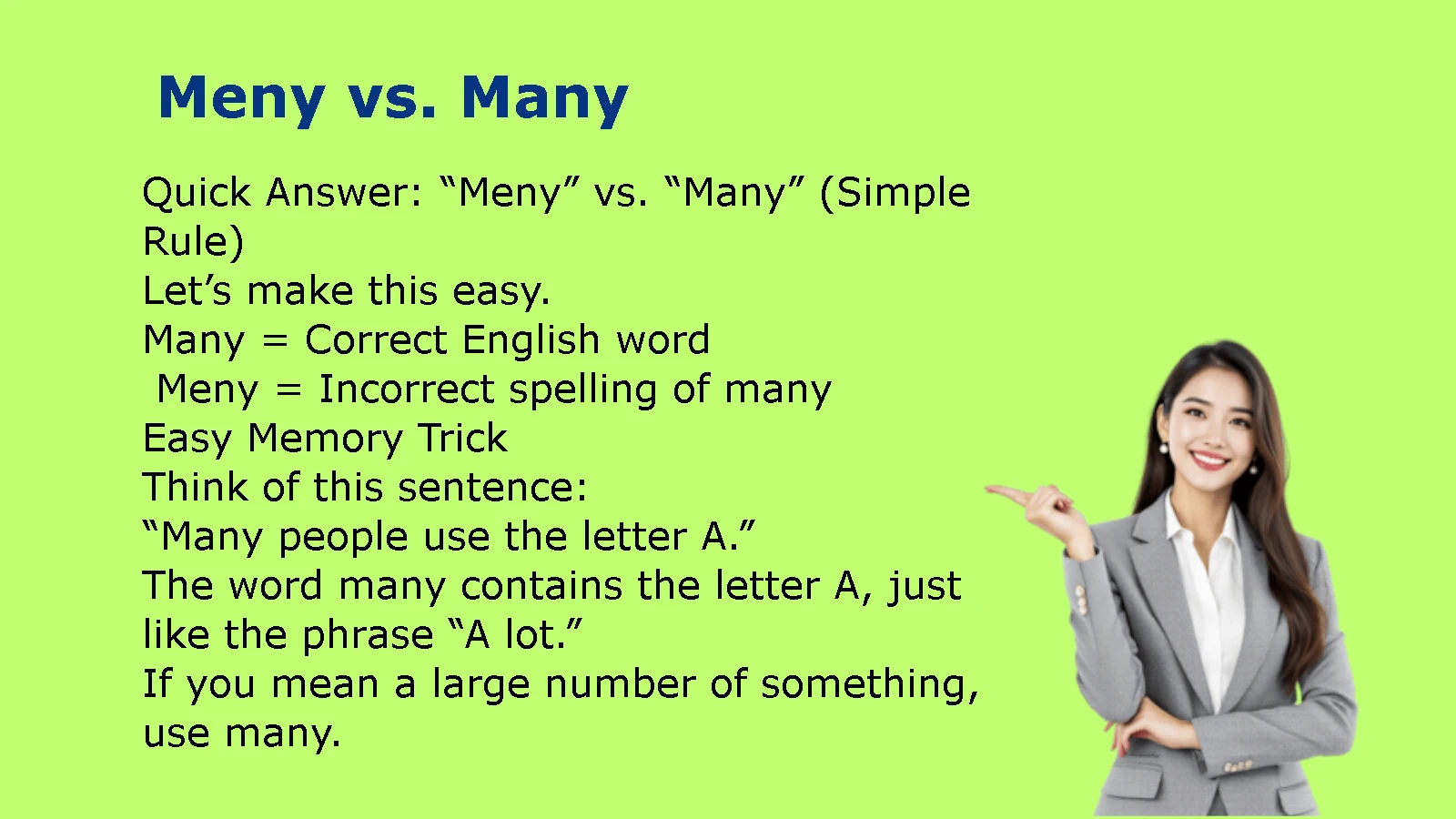 Meny vs. Many