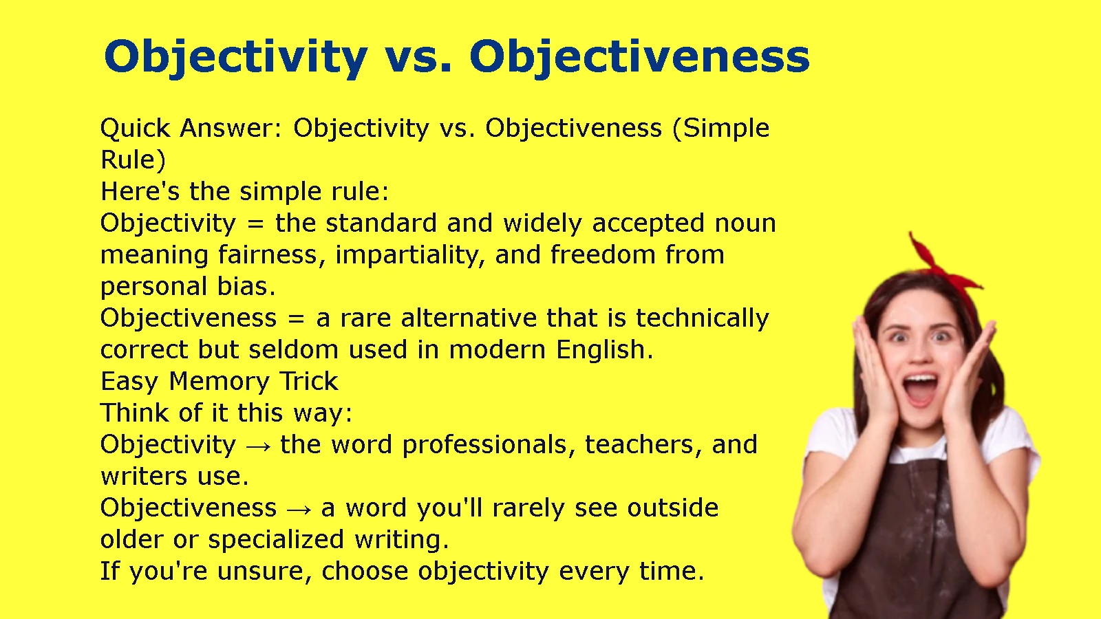 Objectivity vs. Objectiveness