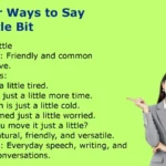 Other Ways to Say A Little Bit