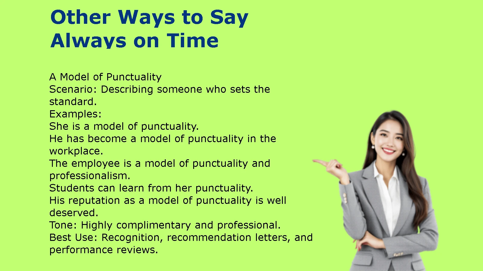Other Ways to Say Always on Time