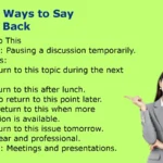 Other Ways to Say Circle Back