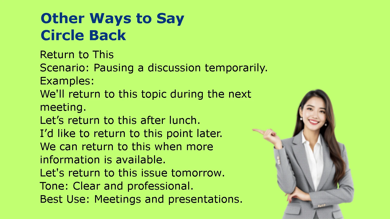 Other Ways to Say Circle Back