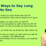 Other Ways to Say Long Time No See