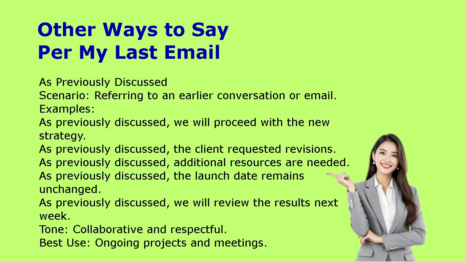 Other Ways to Say Per My Last Email