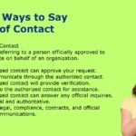 Other Ways to Say Point of Contact