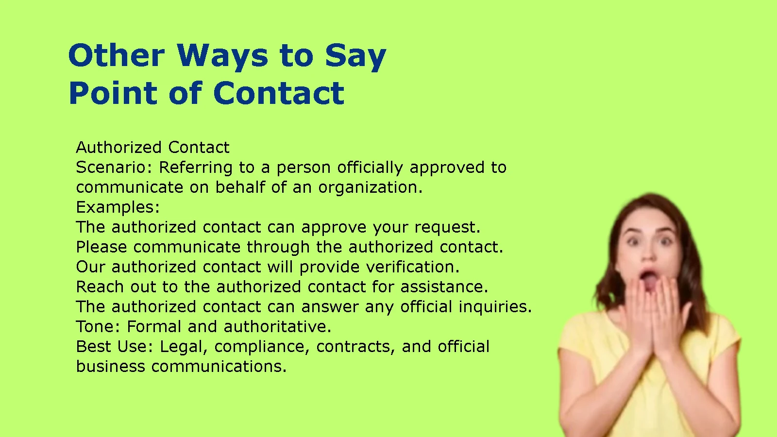 Other Ways to Say Point of Contact