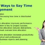 Other Ways to Say Time Management