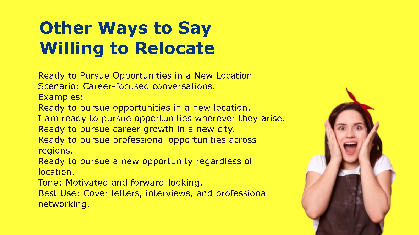 Other Ways to Say Willing to Relocate