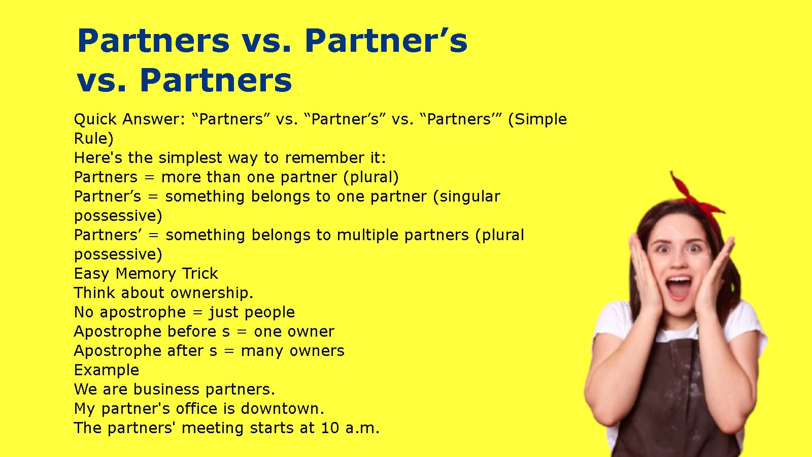 Partners vs. Partner’s vs. Partners