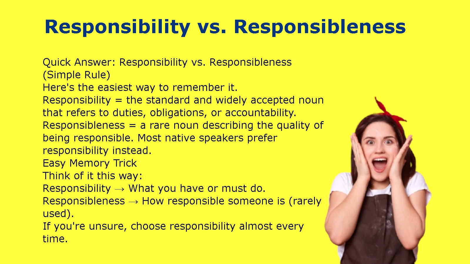 Responsibility vs. Responsibleness