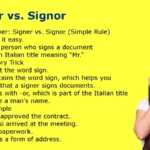 Signer vs Signor