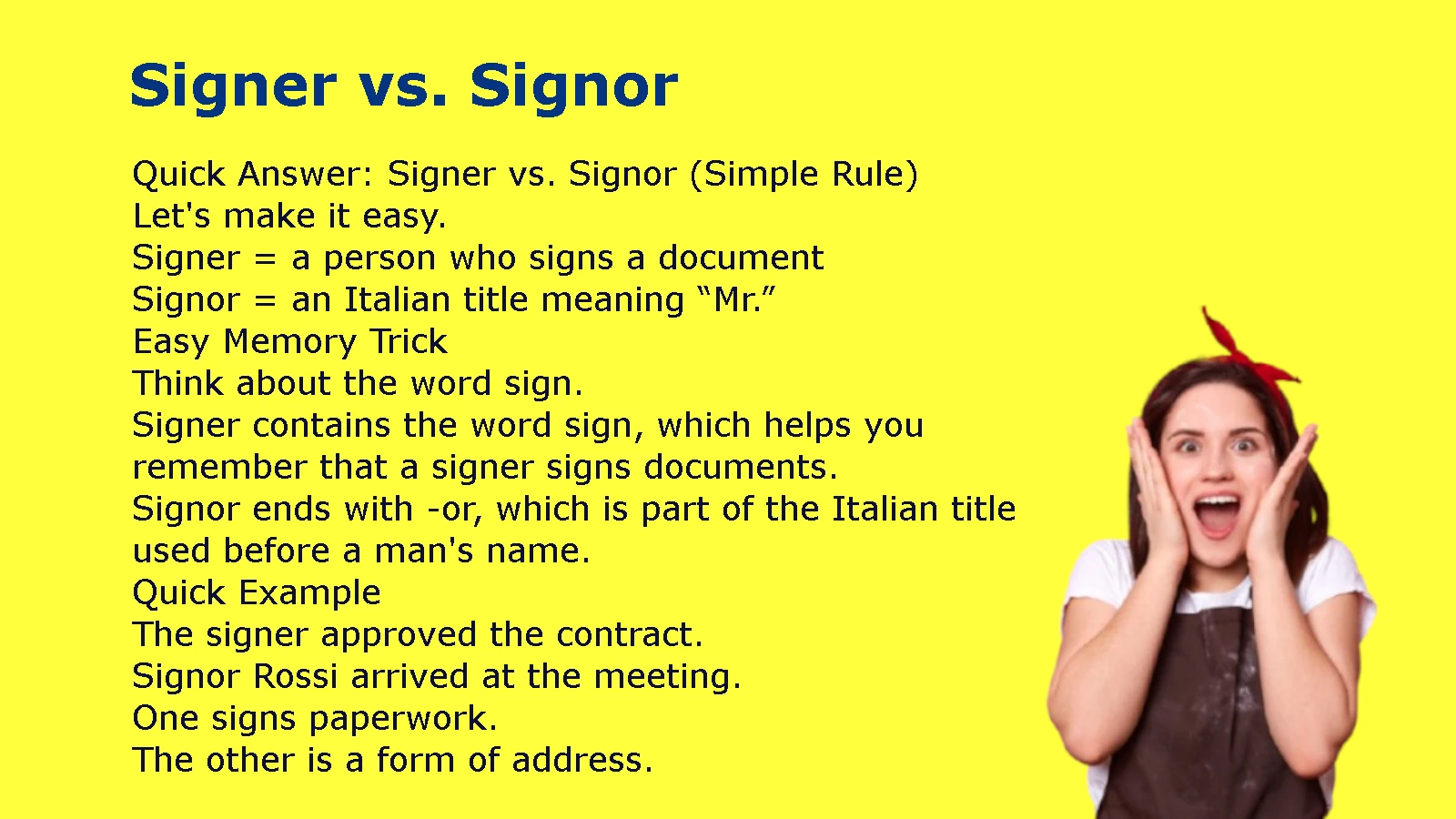 Signer vs Signor