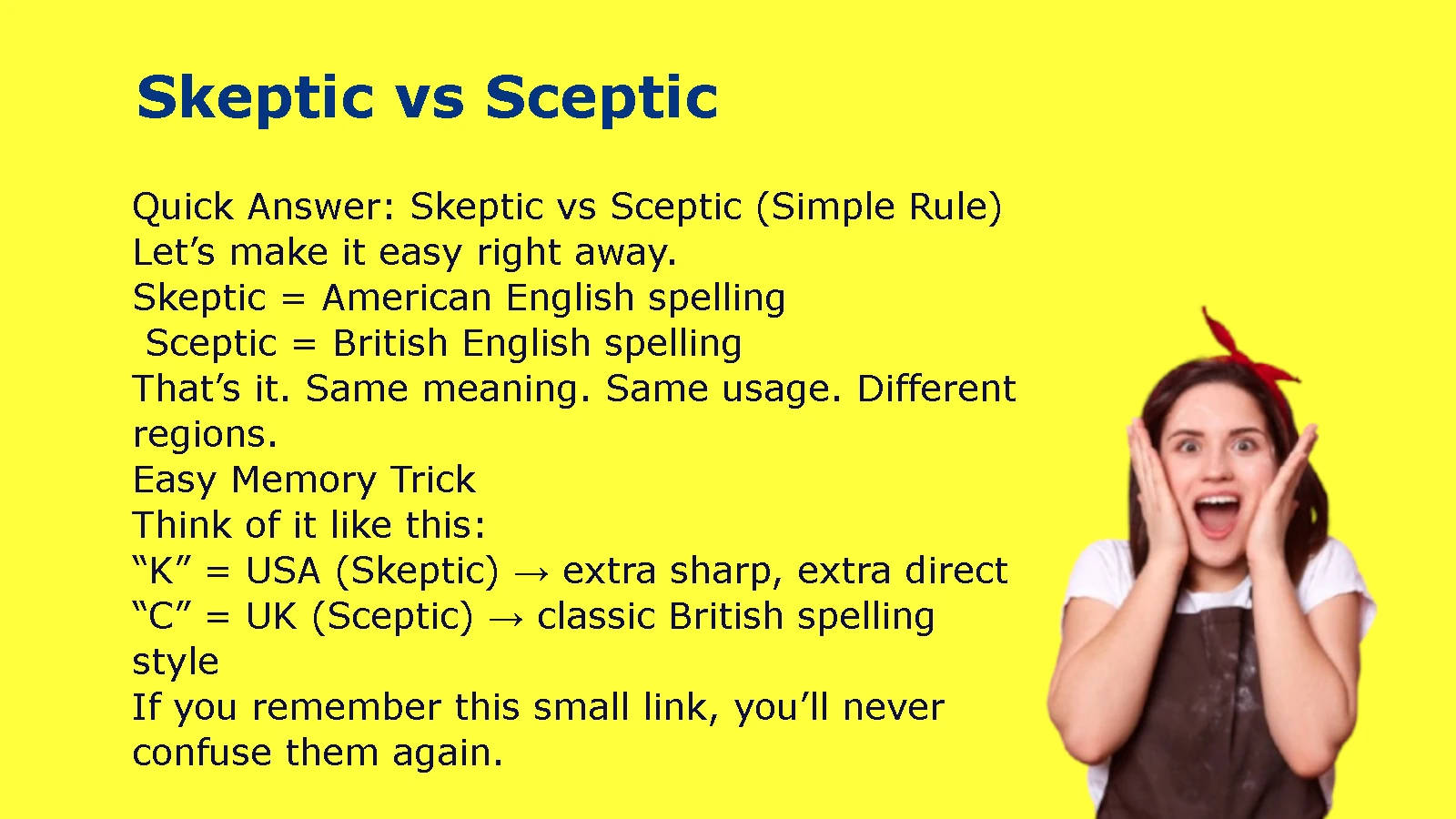 Skeptic vs Sceptic