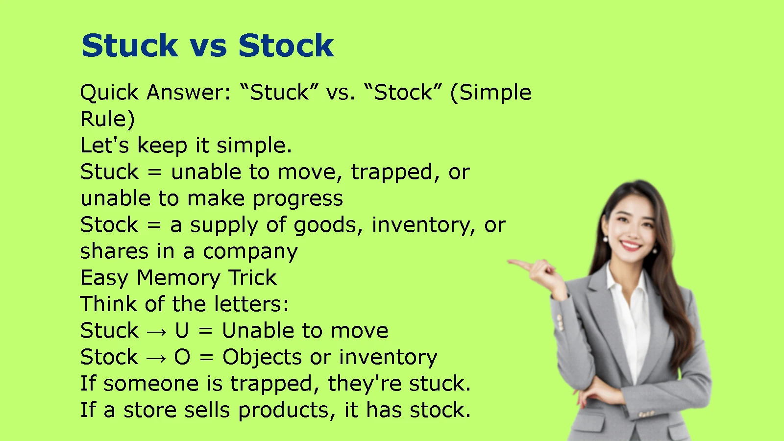 Stuck vs Stock