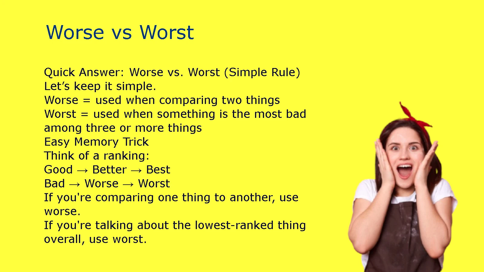 Worse vs. Worst