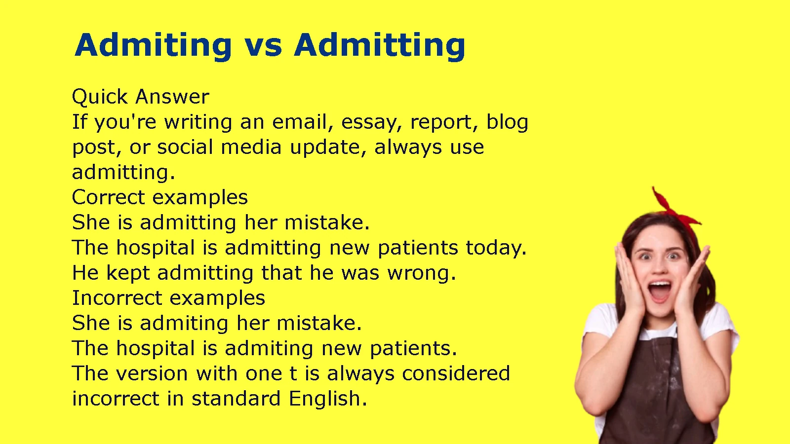 Admiting vs Admitting