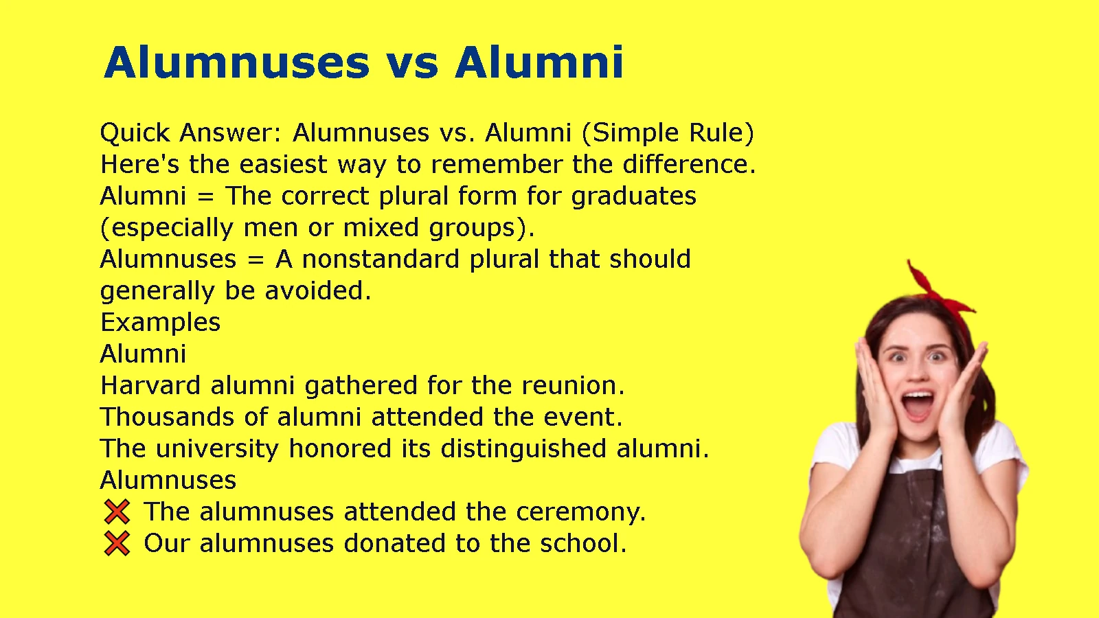 Alumnuses vs Alumni