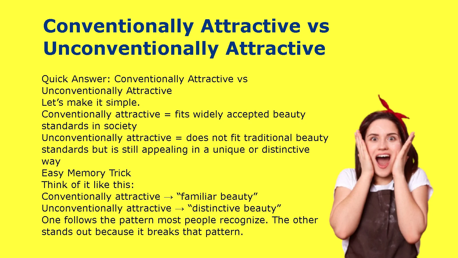 Conventionally Attractive vs Unconventionally Attractive