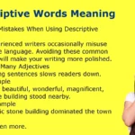 Descriptive Words Meaning