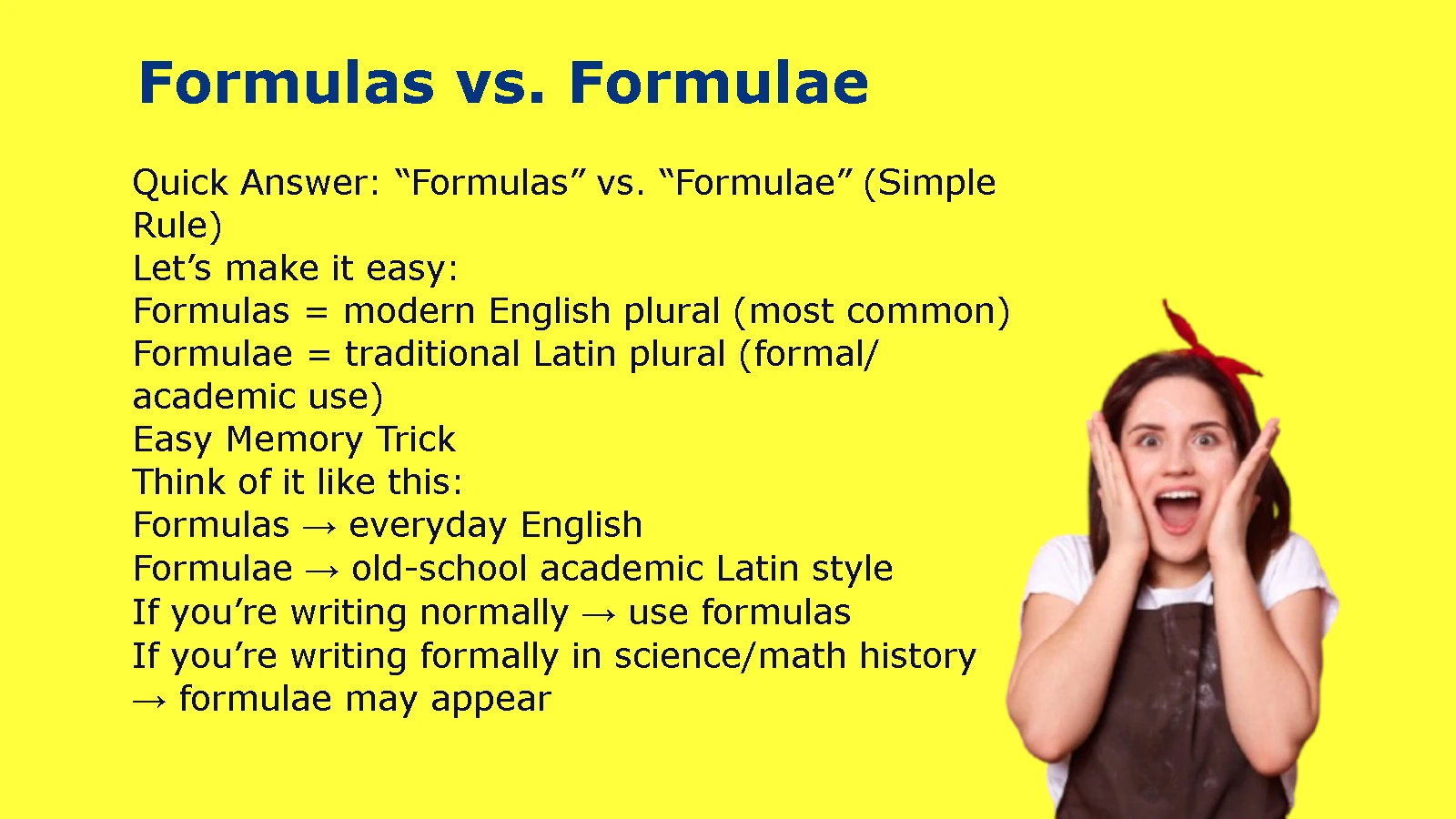 Formulas vs. Formulae