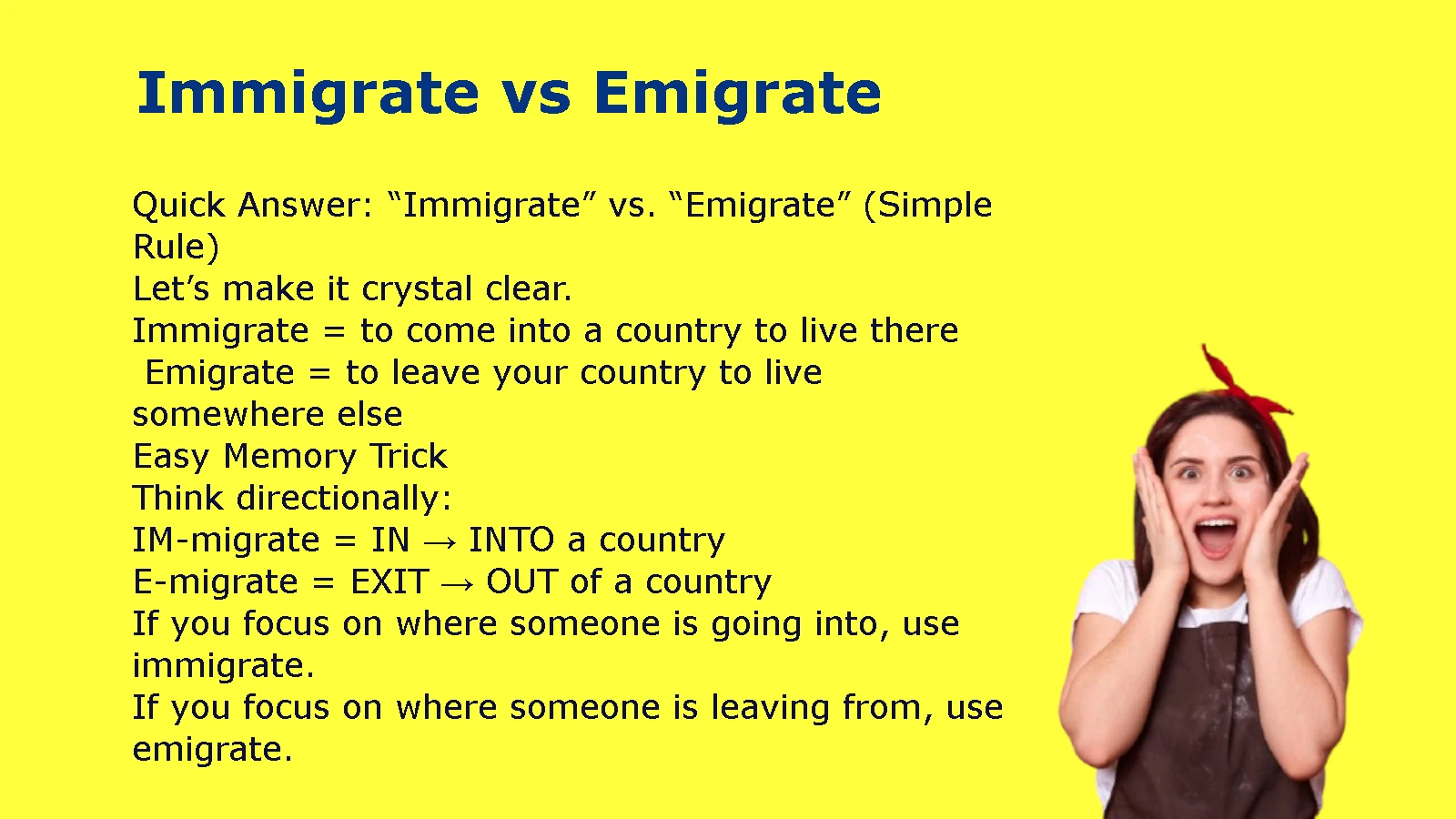 Immigrate vs Emigrate