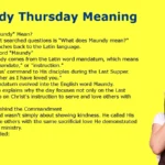 Maundy Thursday Meaning