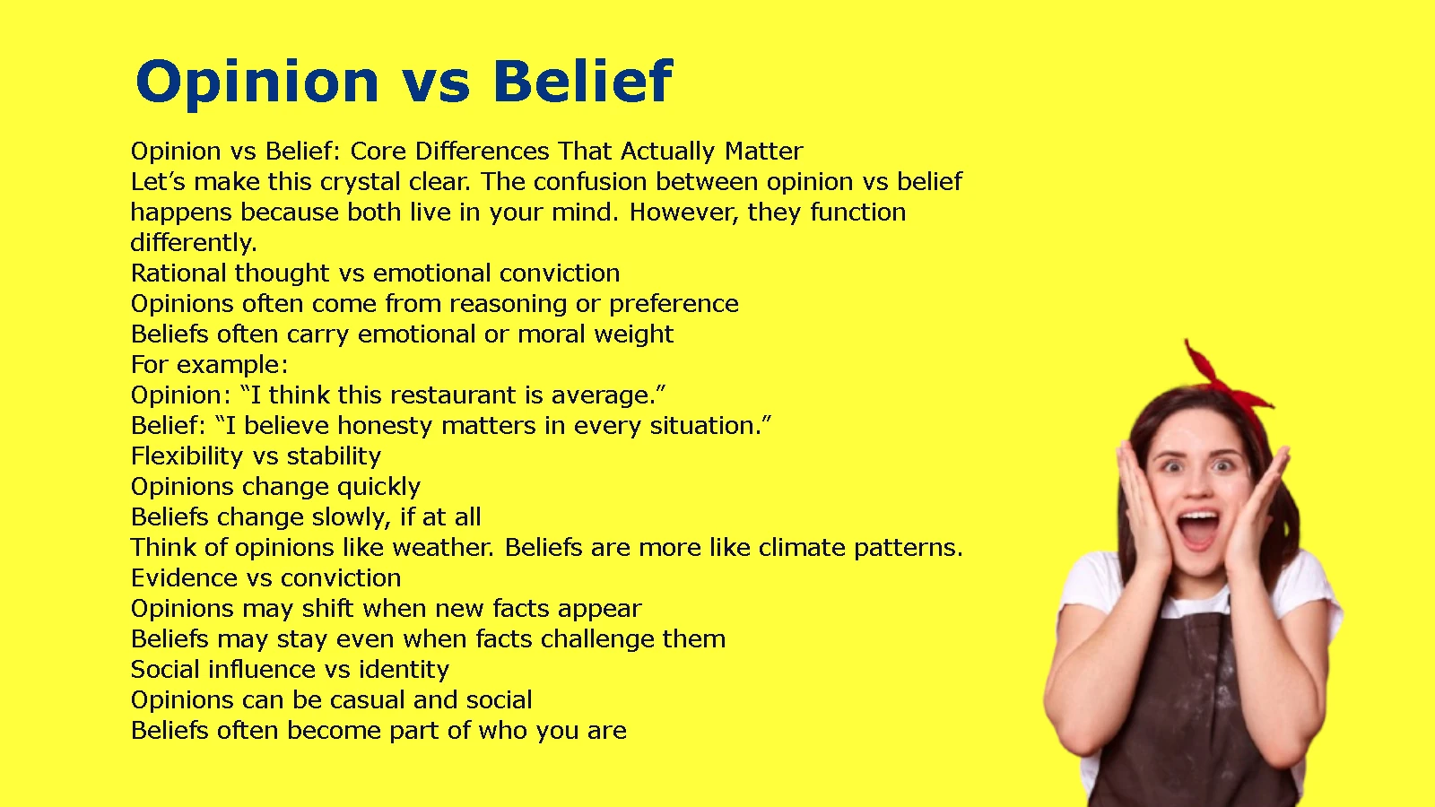 Opinion vs Belief