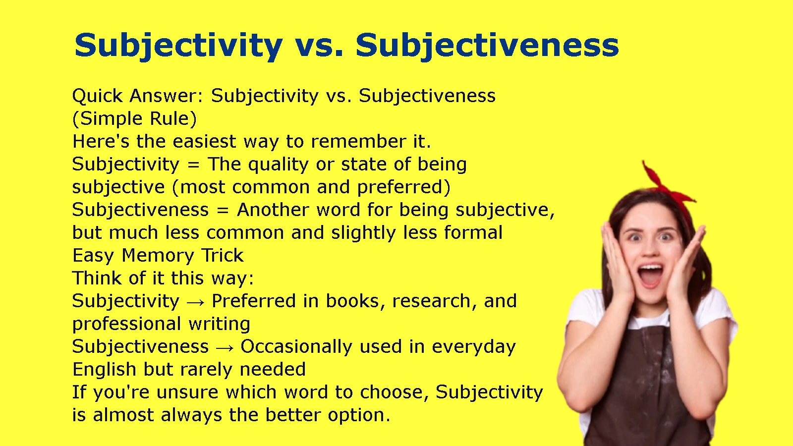 Subjectivity vs. Subjectiveness