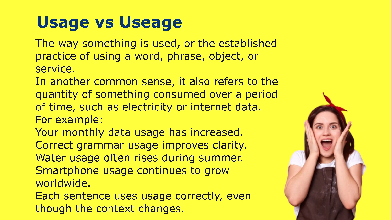 Usage vs Useage